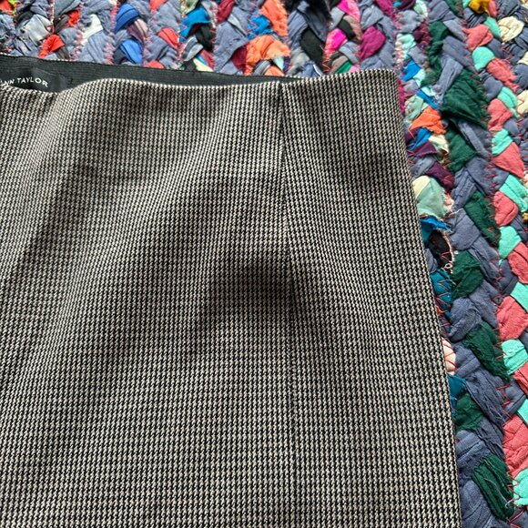Ann Taylor Brown Houndstooth Slim Trousers Women's Size 12 Tall Preppy Office - Picture 7 of 16